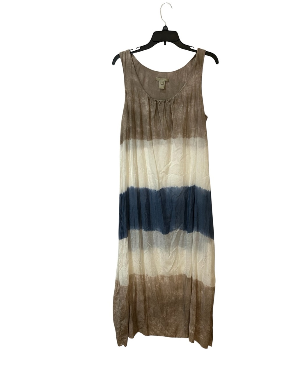 Joan Vass Fabulous Boho Stripe Sleeveless Maxi Dress -size Large